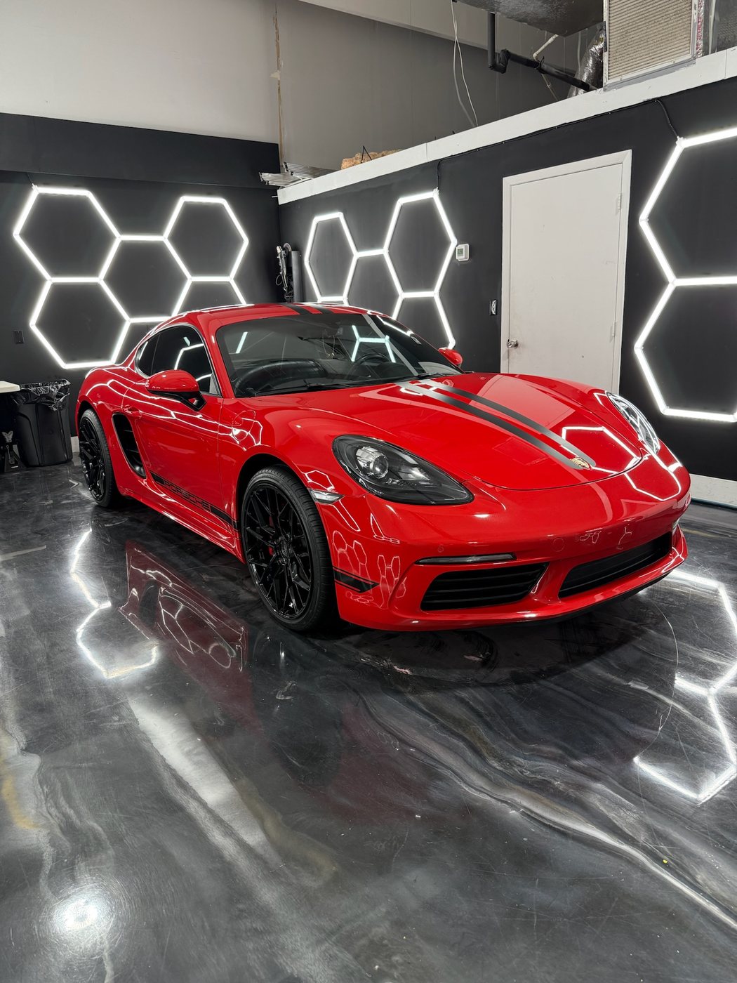 Porsche 718 Cayman - Red protected at Elite Premium Detailing