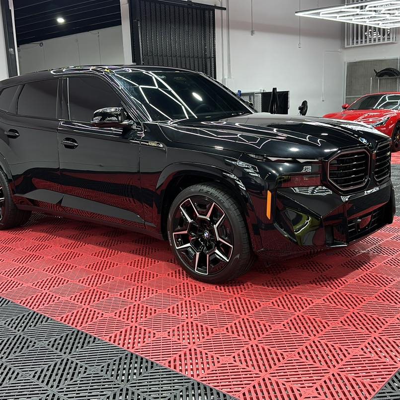 BMW XM with the exterior brightwork blacked out