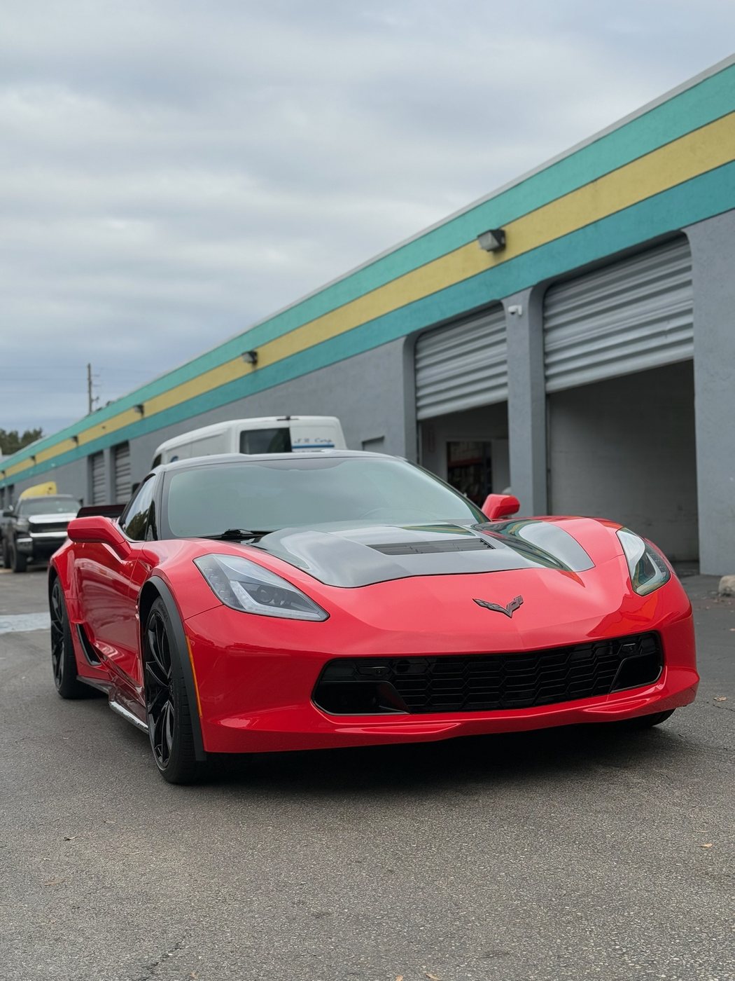 Chevrolet Corvette C7 - Red (Carbon Hood) protected at Elite Premium Detailing