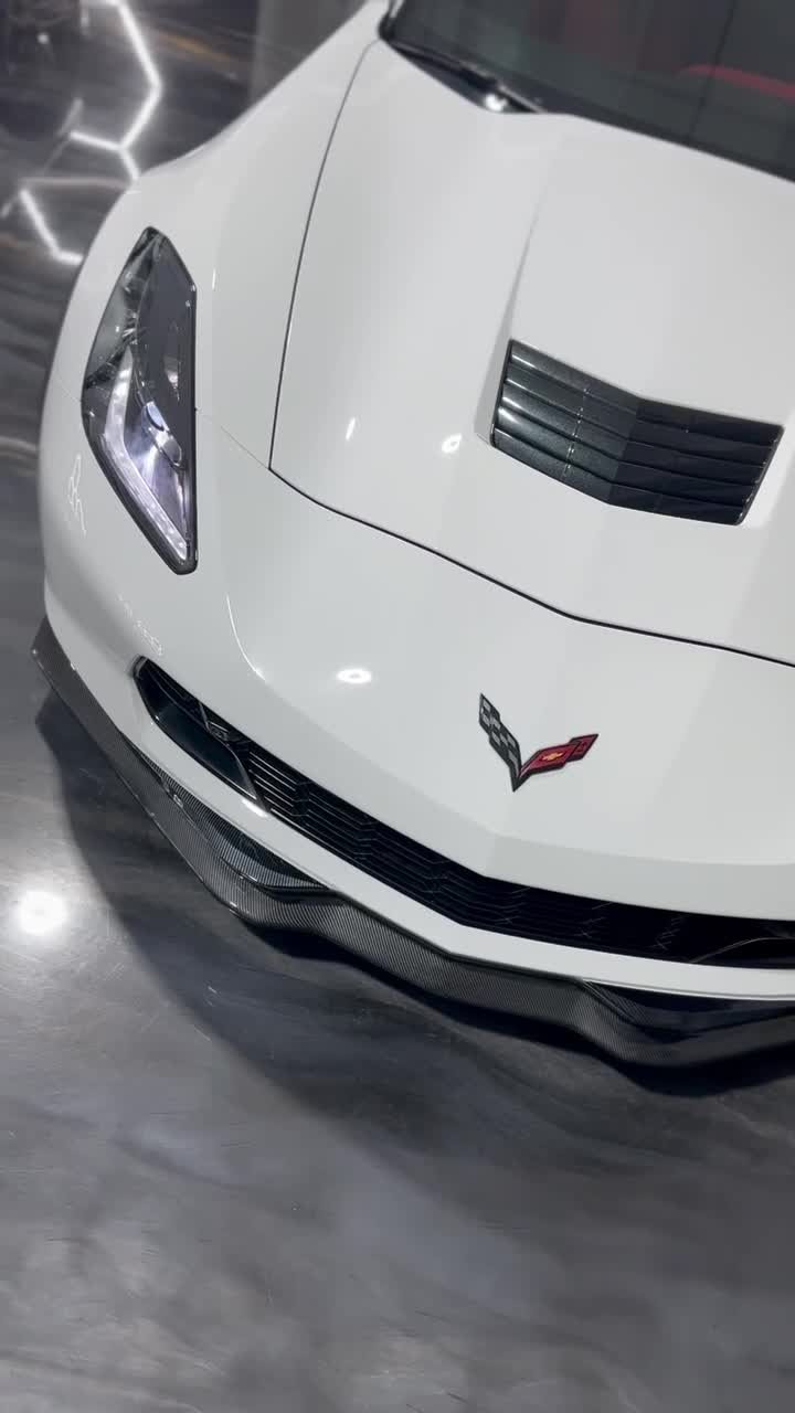Chevrolet Corvette C7 - White (Carbon Splitter) protected at Elite Premium Detailing