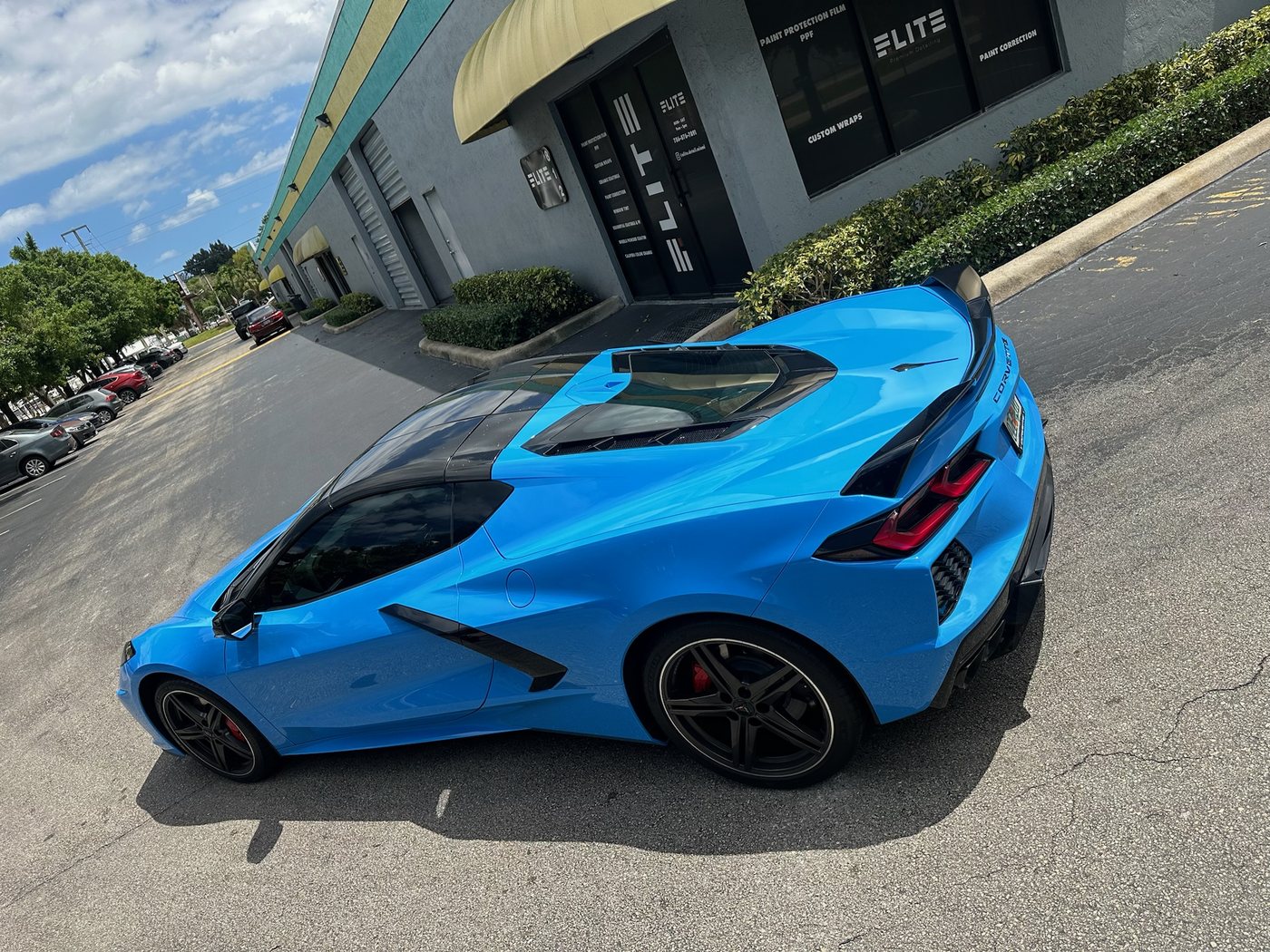 Chevrolet Corvette C8 - Blue (Spoiler) protected at Elite Premium Detailing