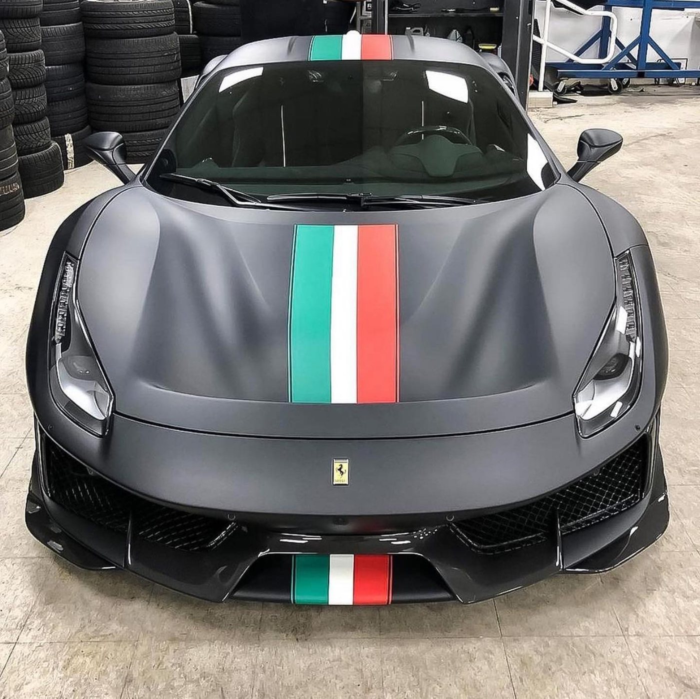 Ferrari 488 Pista - Matte Black protected at Elite Premium Detailing