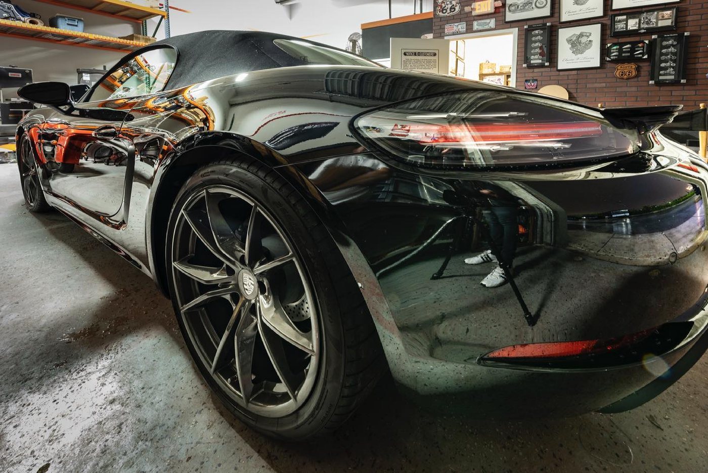 Porsche 718 - Black (Rear Wing) protected at Elite Premium Detailing