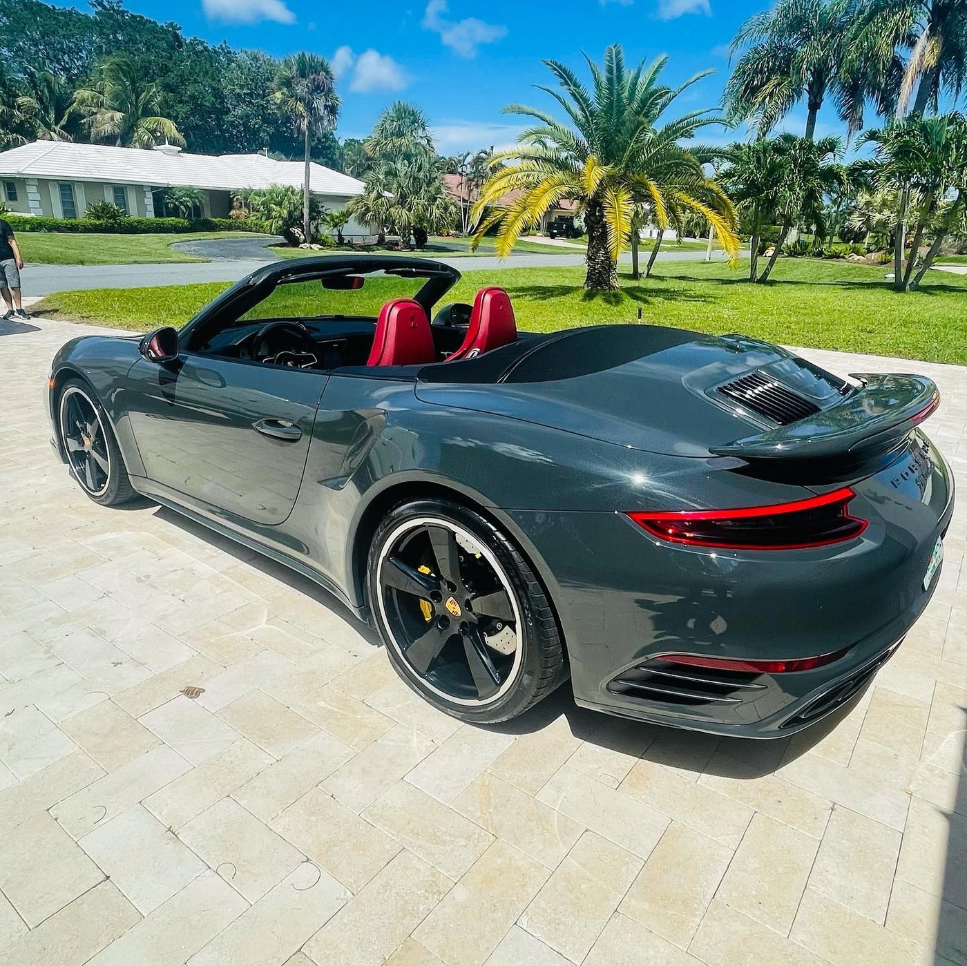 Porsche 911 Turbo Cabriolet - Gray (Red Interior) protected at Elite Premium Detailing