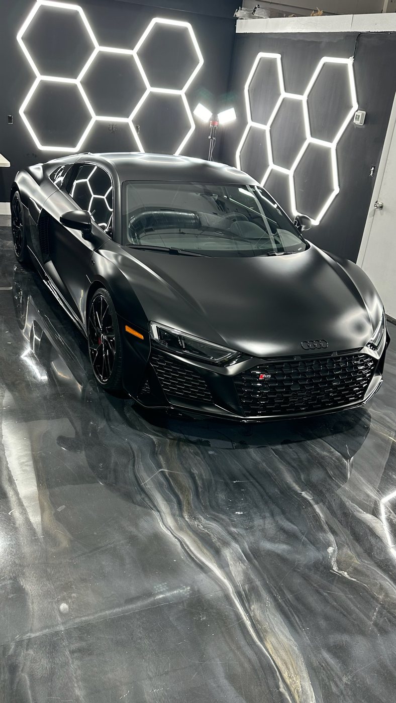 Audi R8 - Satin Black protected at Elite Premium Detailing