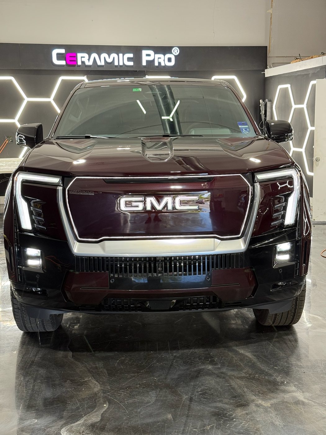 GMC Sierra EV Denali - Dark Red protected at Elite Premium Detailing