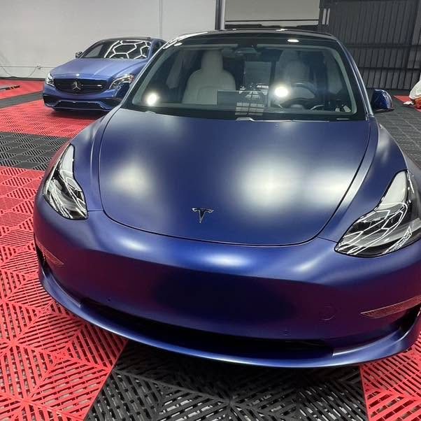 Tesla Model 3 - Satin Blue protected at Elite Premium Detailing