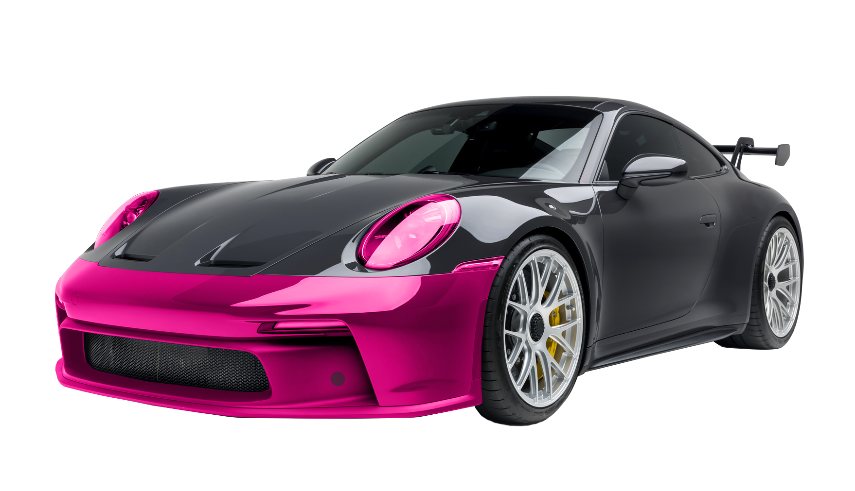Partial Front PPF coverage shown on a Porsche 911