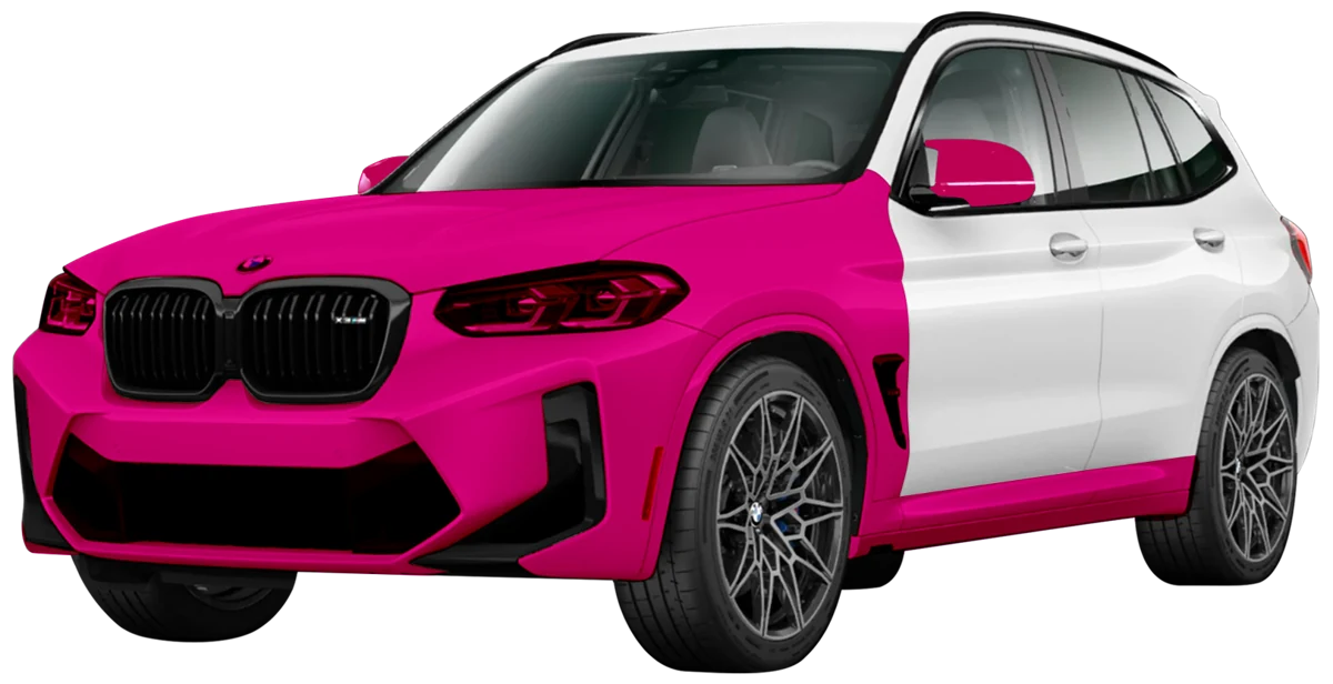 Track Package PPF coverage shown on a BMW X3M